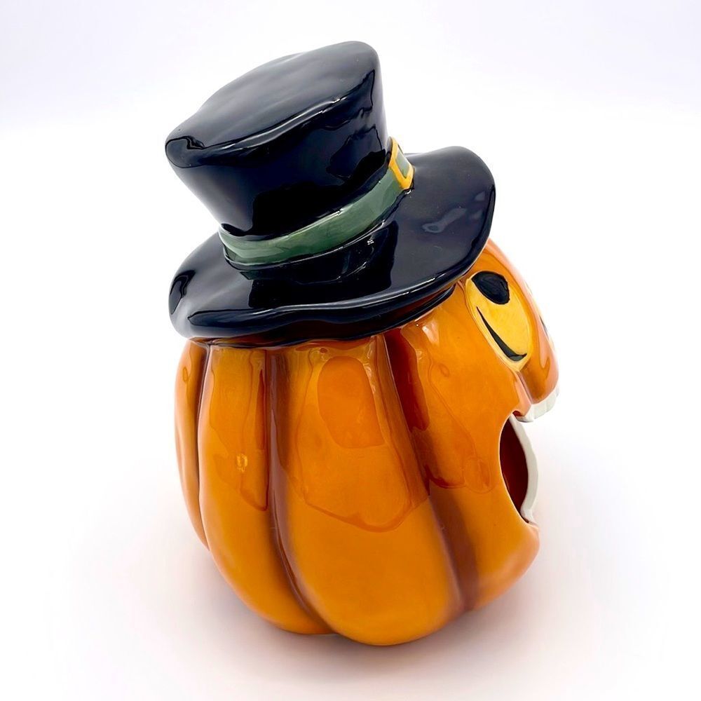 Potter’s Studio Orange Ceramic Jack-o-Lantern Candy Dish - Picture 4 of 5